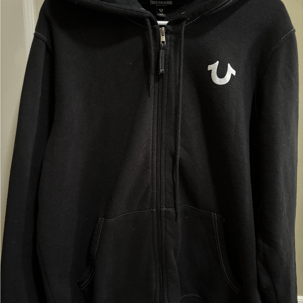True Religion Black Zip-Up Hoodie